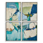 Cool Outlook Framed Canvases, SET OF 4