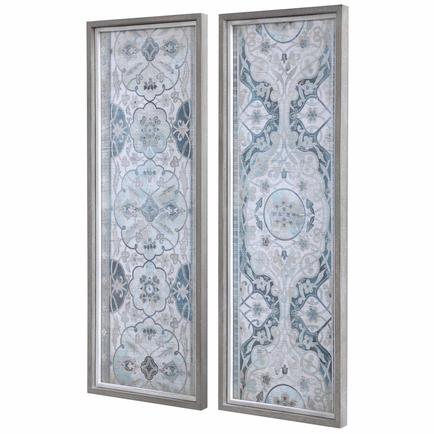 VINTAGE PERSIAN PANELS FRAMED PRINTS SET OF 2
