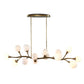 Meandering, 14 Lt Pendant - Brass