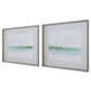 GREEN RIBBON COAST FRAMED PRINT Set of 2