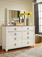 Willowton Queen Panel Bed with Mirrored Dresser and Nightstand