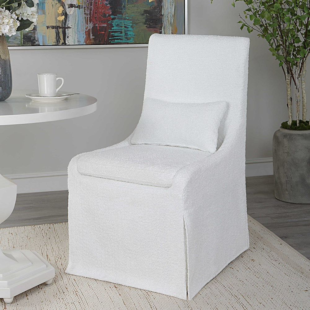 COLEY ARMLESS CHAIR, WHITE