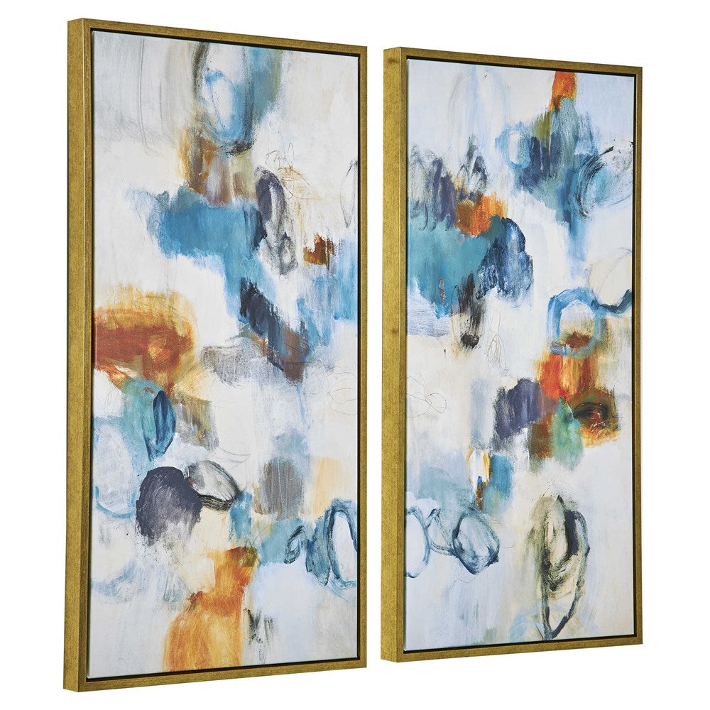 CASUAL MOMENTS FRAMED CANVASES, S/2
