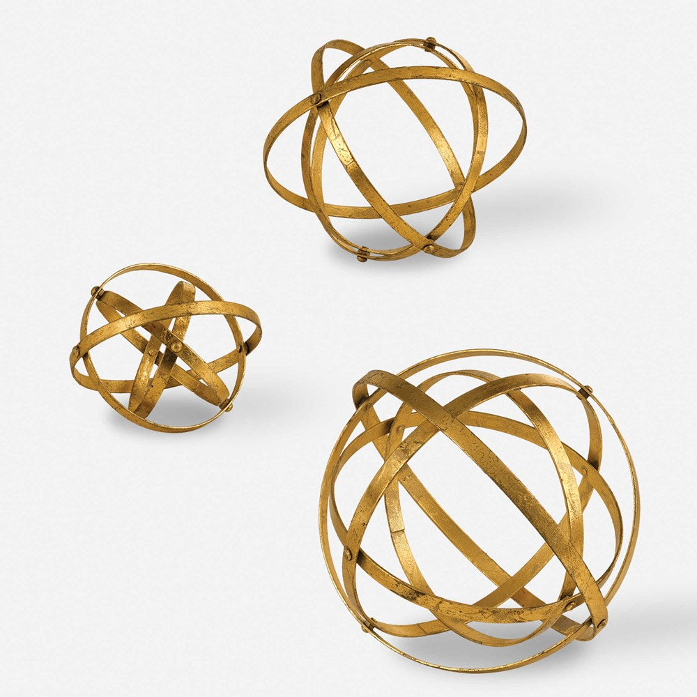 STETSON SPHERES, GOLD, S/3