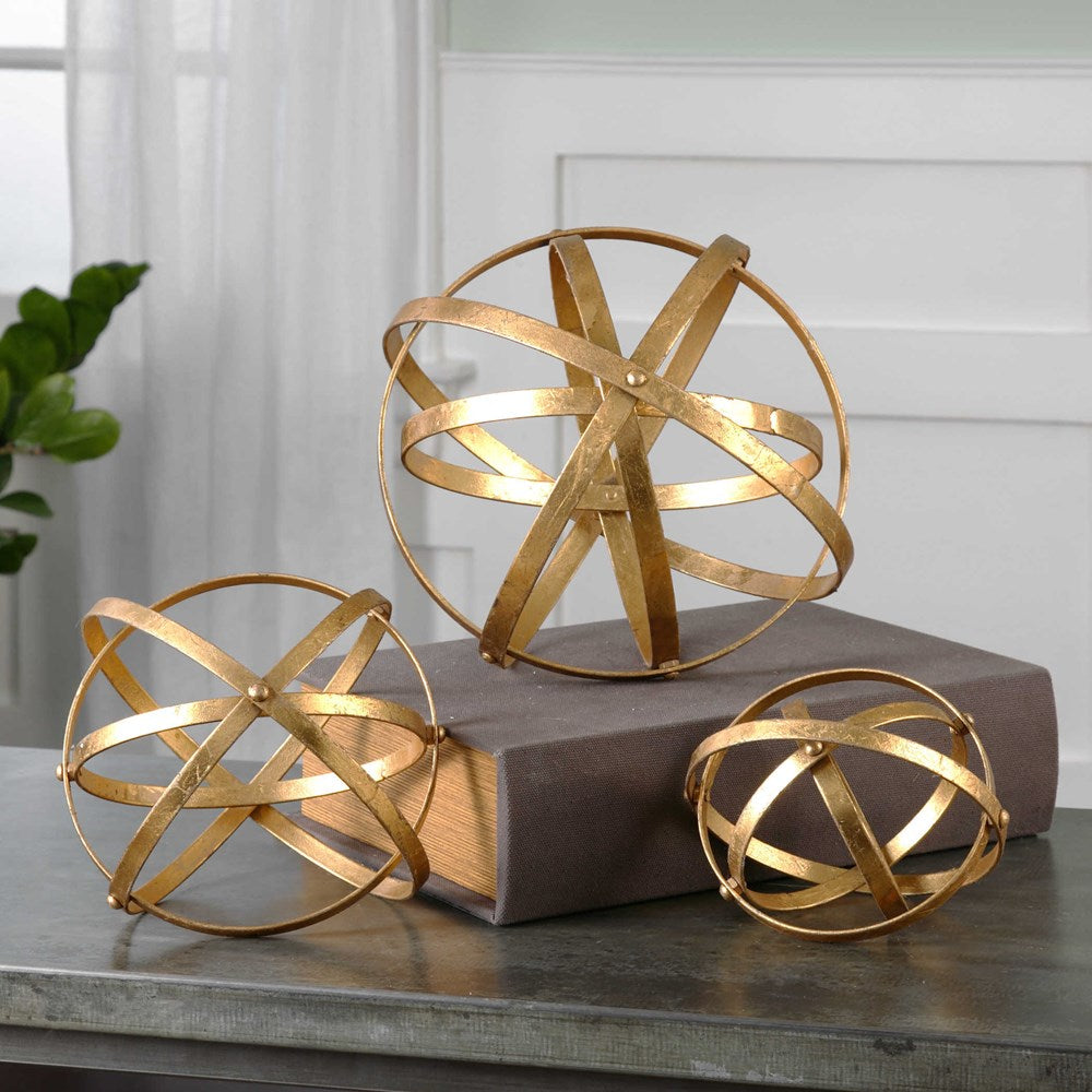 STETSON SPHERES, GOLD, S/3