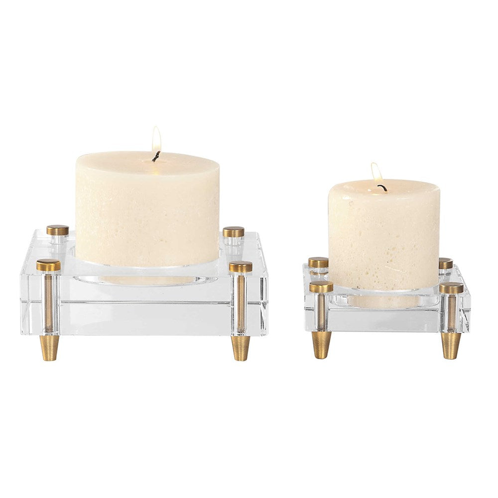 CLAIRE CANDLEHOLDERS, S/2