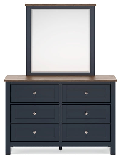 Landocken Twin Panel Bed with Mirrored Dresser, Chest and Nightstand