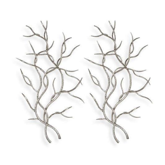Silver Branches Metal Wall Decor, S/2