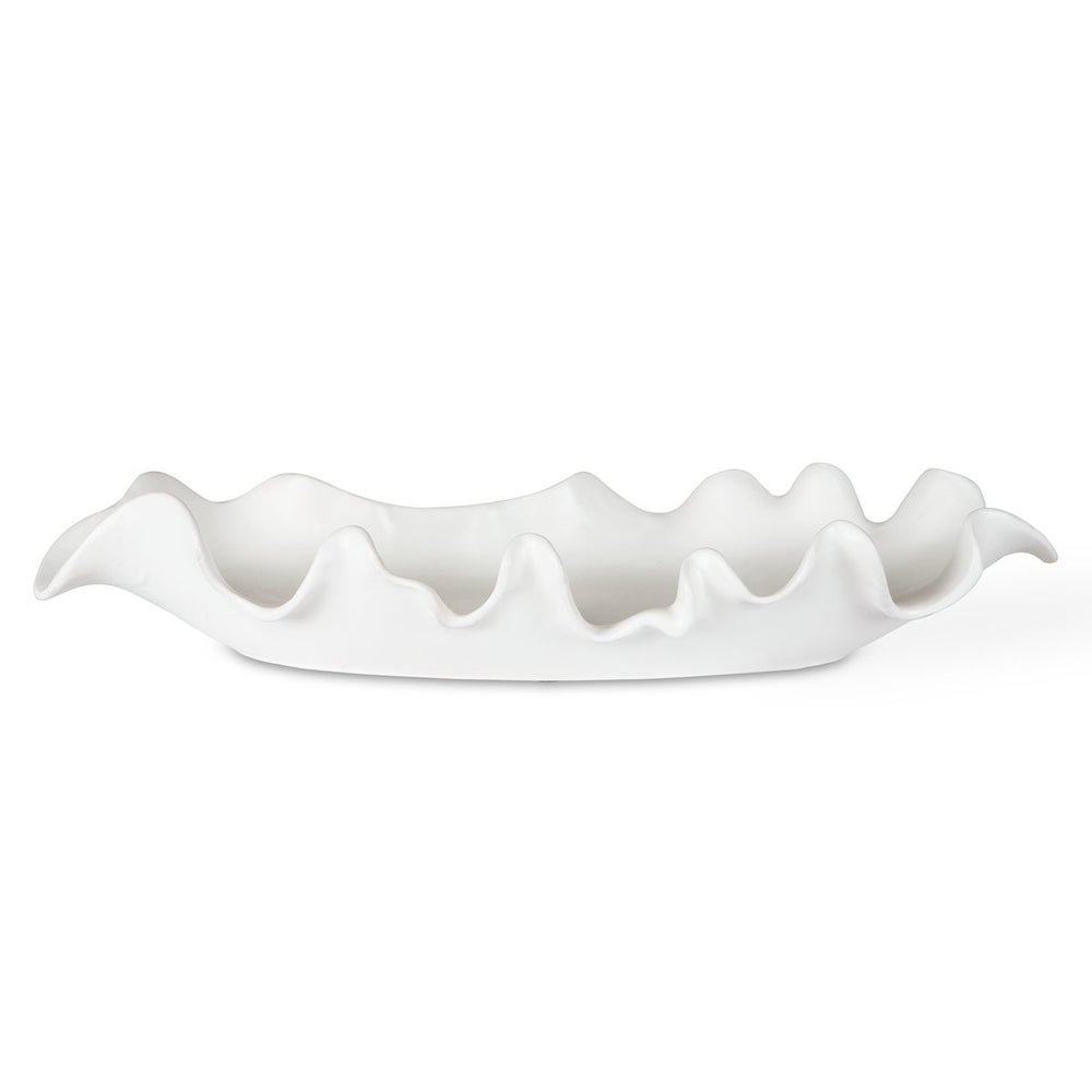 Ruffled Feathers Outdoor Bowl, White