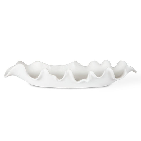 Ruffled Feathers Outdoor Bowl, White