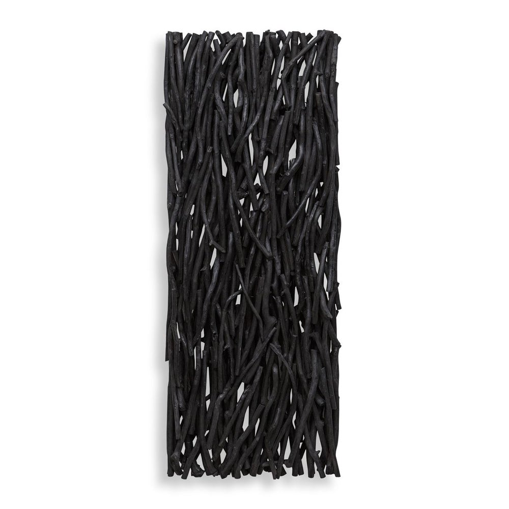 Gathered Teak Wood Wall Decor, Black