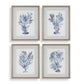 Shibori Coral Framed Prints, S/4