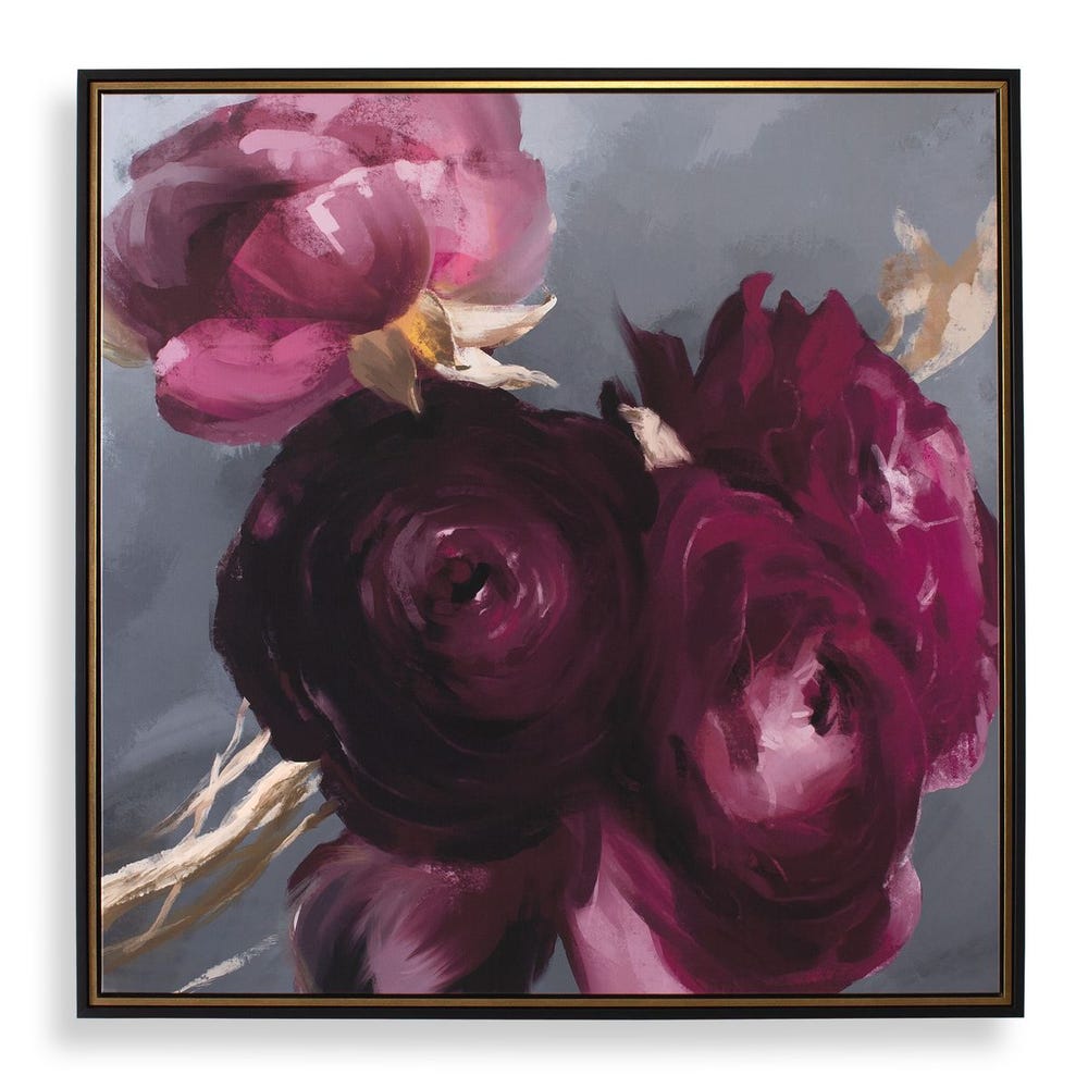 Plum Ranculus Framed Canvas