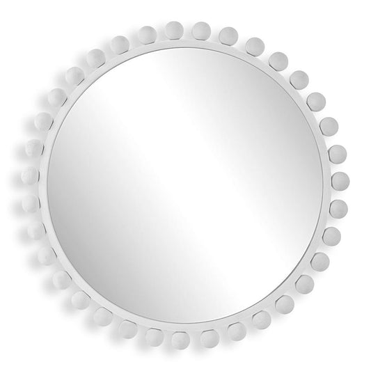 Cyra Round Mirror, White