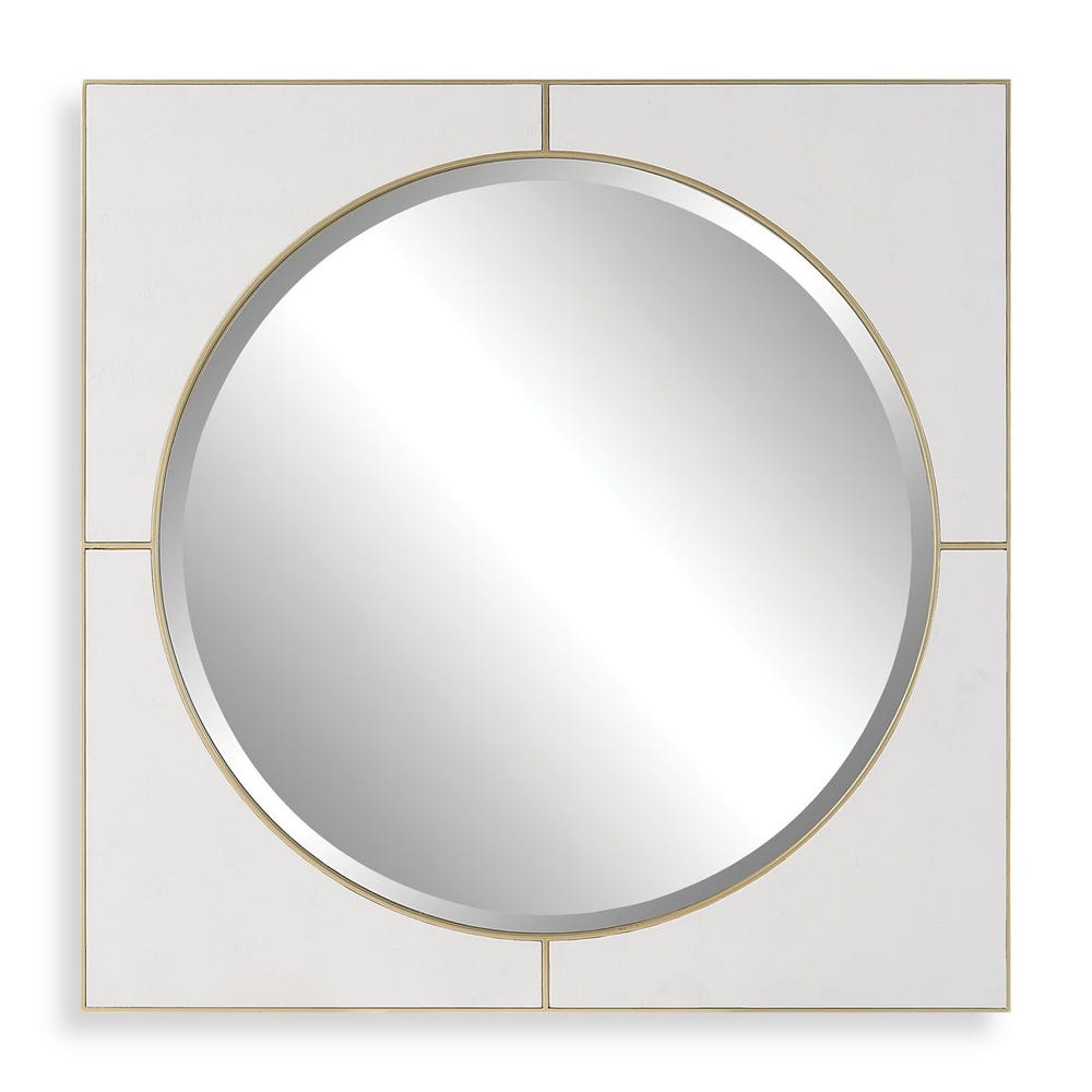 Cyprus Square Mirror, White
