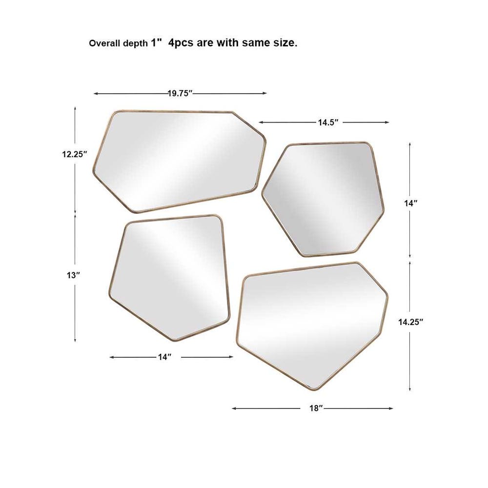 Linneah Mirrors, Gold, S/4