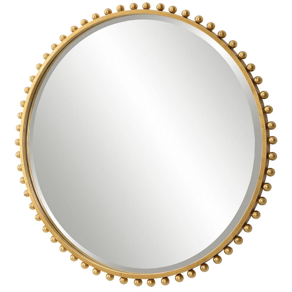 Taza Round Mirror, Gold