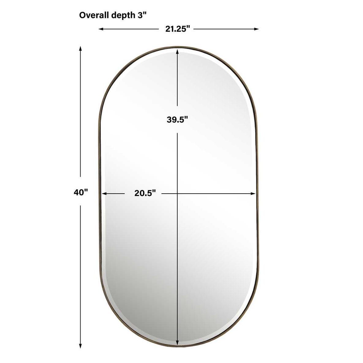 Lago Oval Mirror, Gold