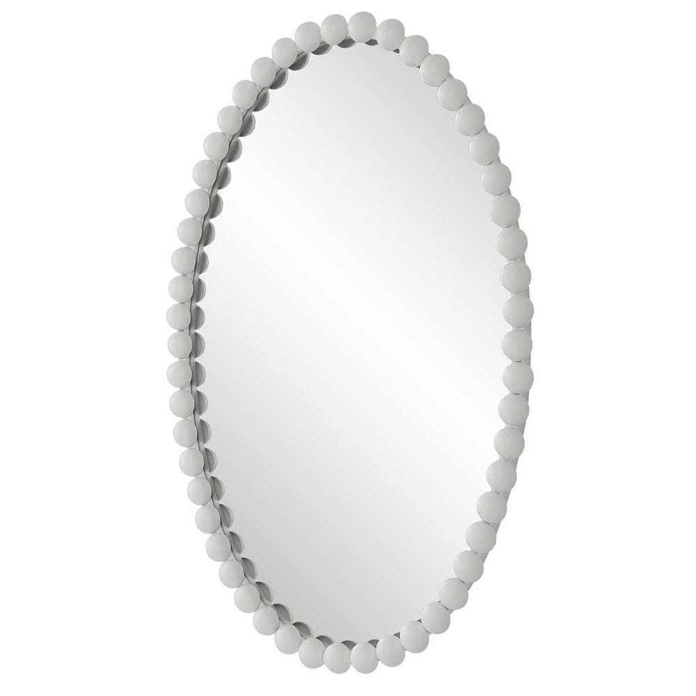 Serna Oval Mirror, White