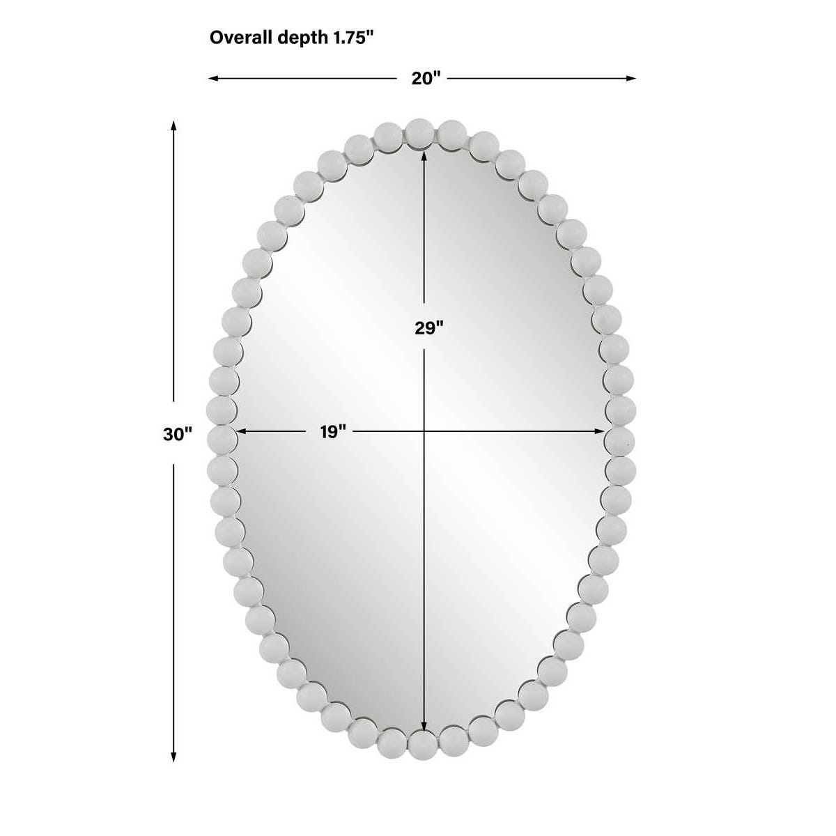 Serna Oval Mirror, White