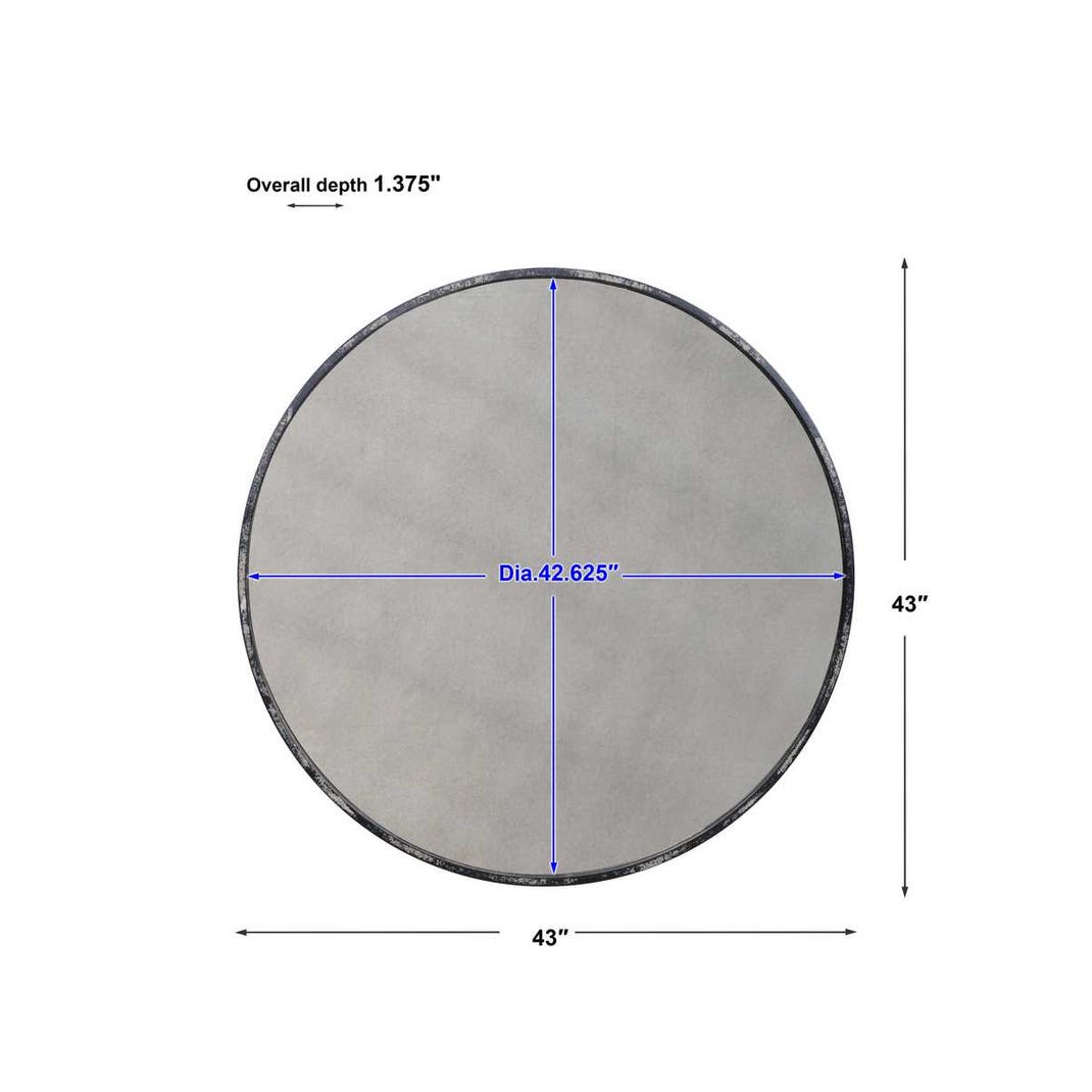 Junius Round Mirror, Antique White