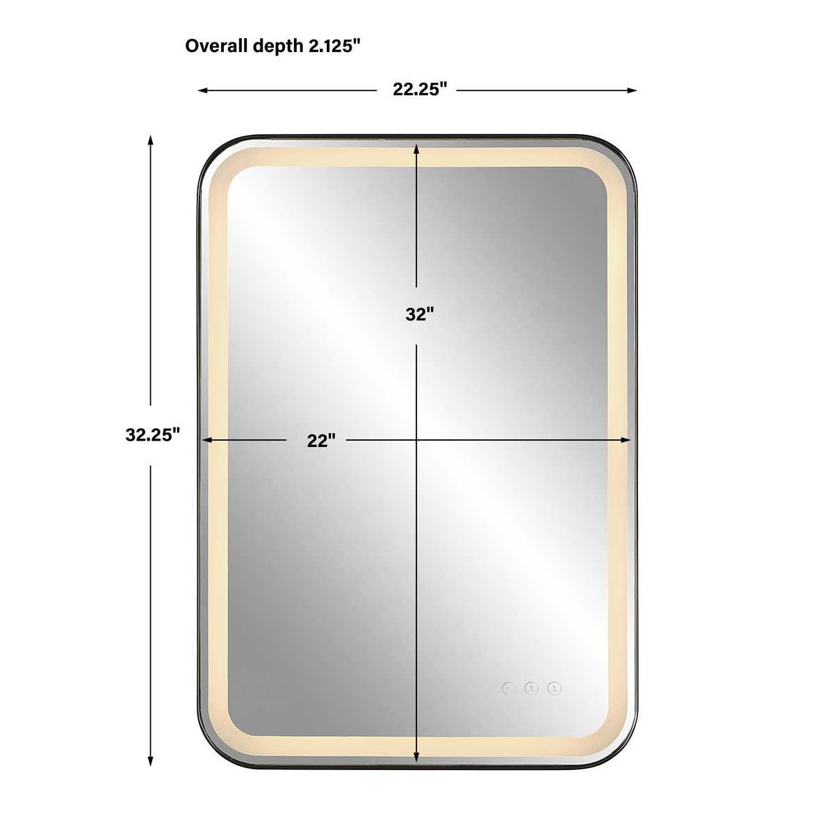 Crofton Lighted Vanity Mirror, Black