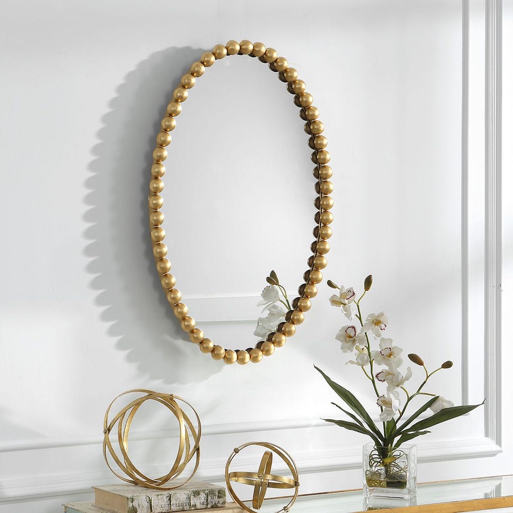 Serna Oval Mirror, Gold
