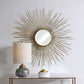Golden Rays Round Mirror