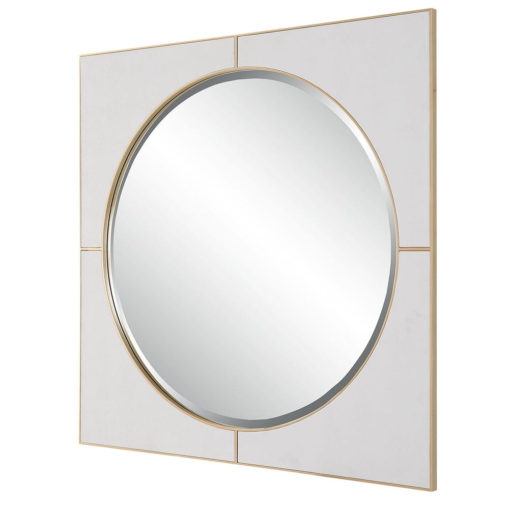 Cyprus Square Mirror, White
