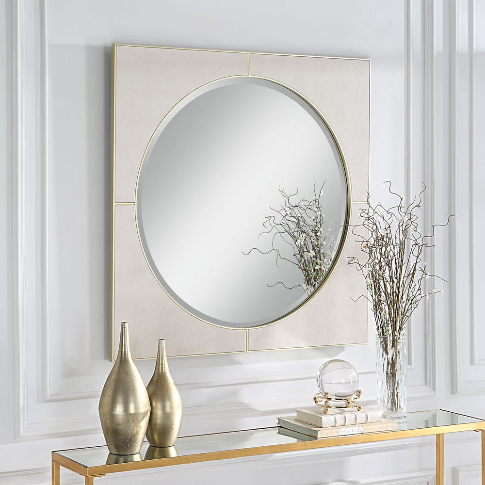 Cyprus Square Mirror, White