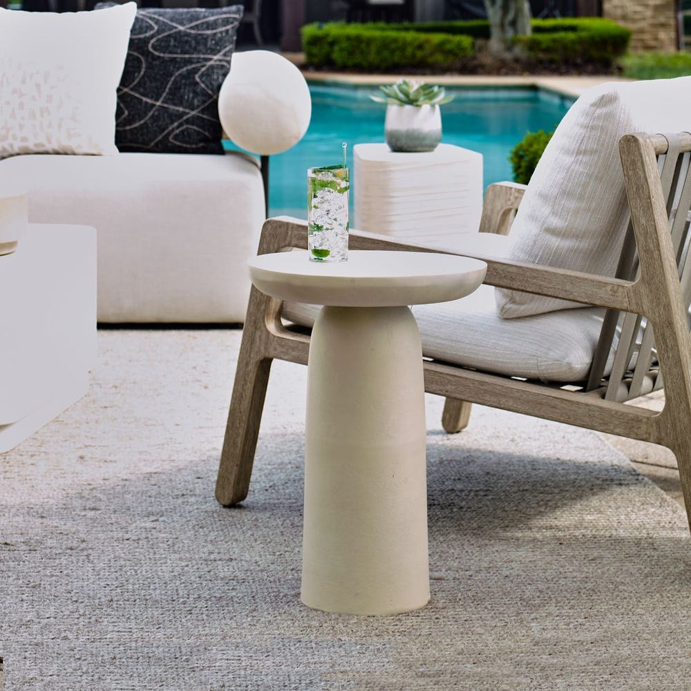 Joppa Outdoor Accent Table, Warm White