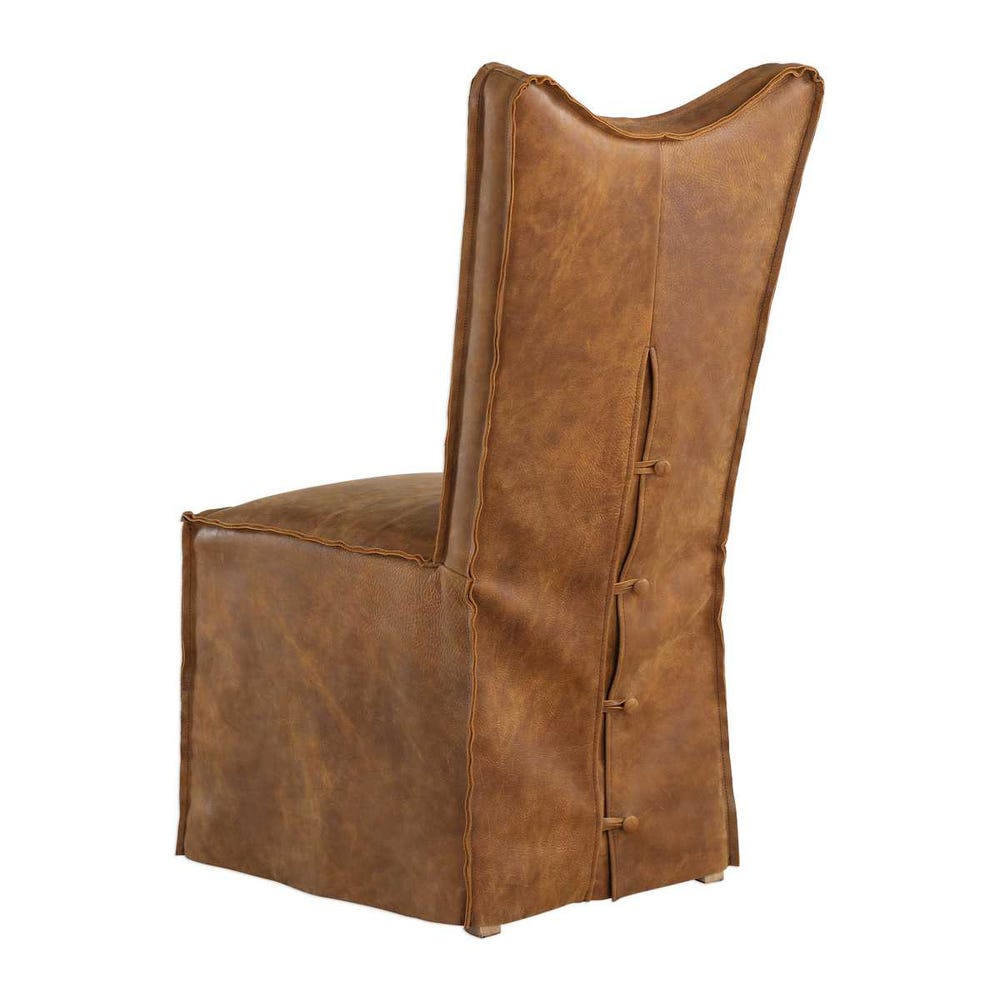 Delroy Armless Chair, Cognac, 2 Per Box, Priced Each