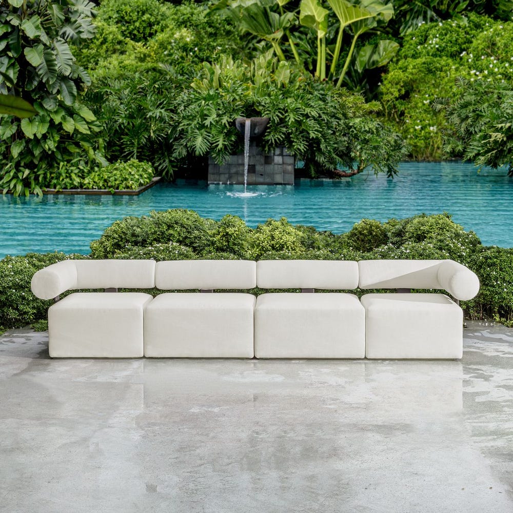 Bolster Back Outdoor Sofa, Armless