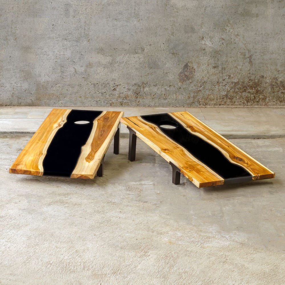 Clearwood Cornhole Game, Black, S/2