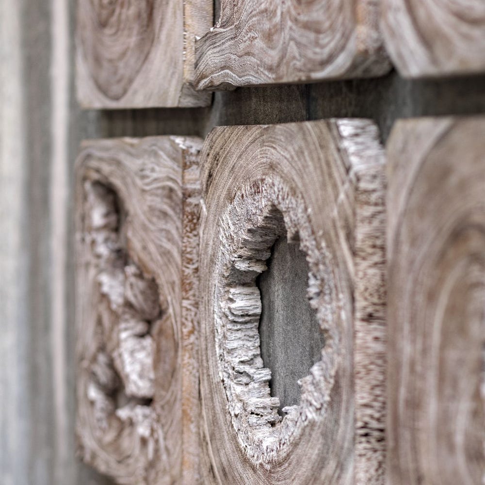 Bahati Wood Wall Decor, Whitewashed, S/9