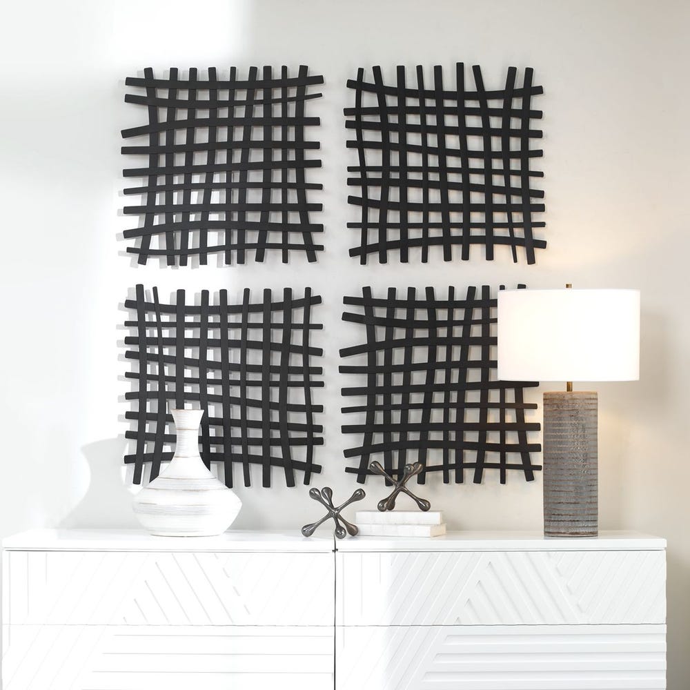 Gridlines Metal Wall Decor, Black