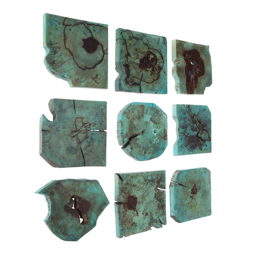 Bahati Wood Wall Decor, Blue, S/9