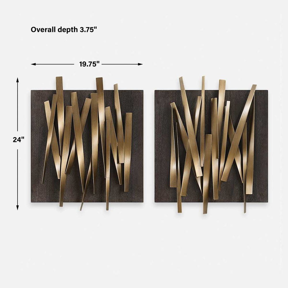 Crosshatch Metal Wall Decor, S/2
