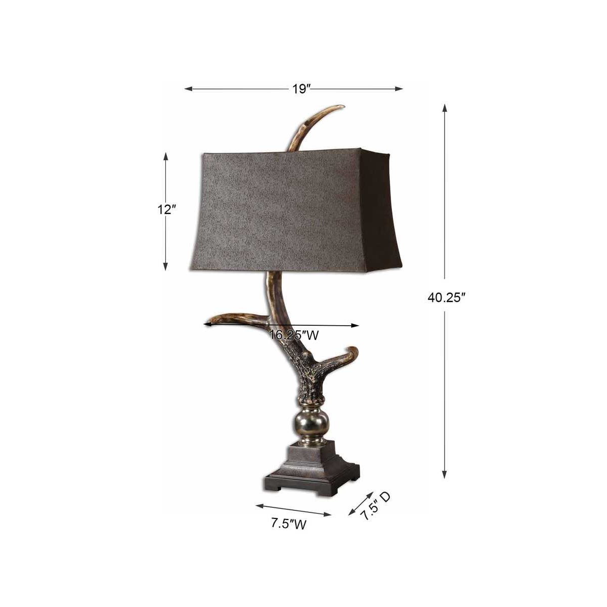 Stag Horn Table Lamp, Dark