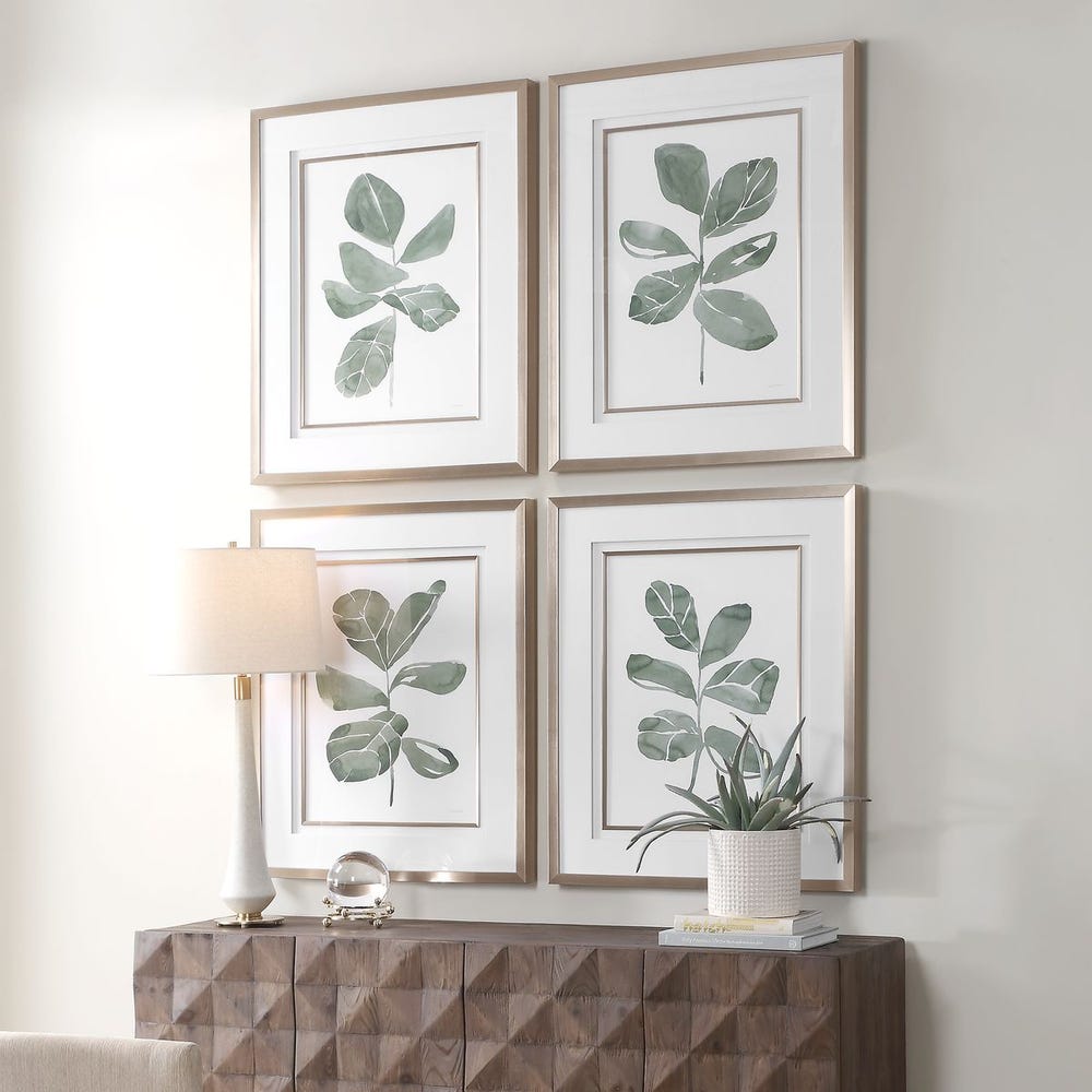Fiddle Head Leaf Framed Prints, S/4