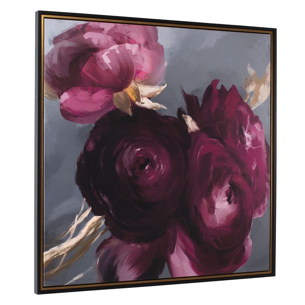 Plum Ranculus Framed Canvas