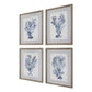 Shibori Coral Framed Prints, S/4