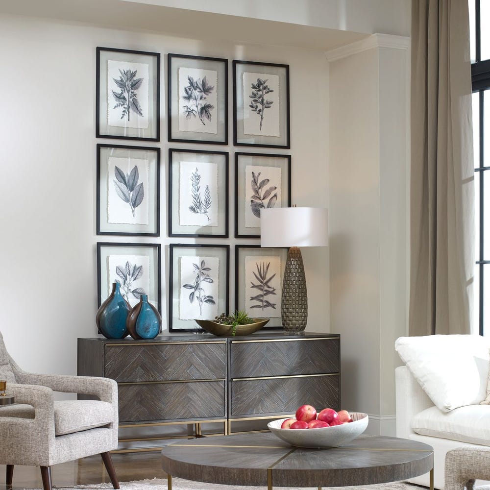 Farmhouse Florals Framed Prints, S/9 3 Cartons