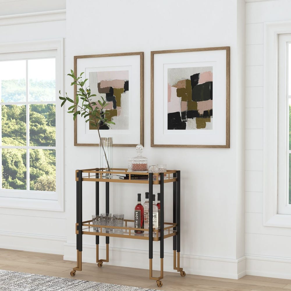 Color Block Framed Prints, S/2