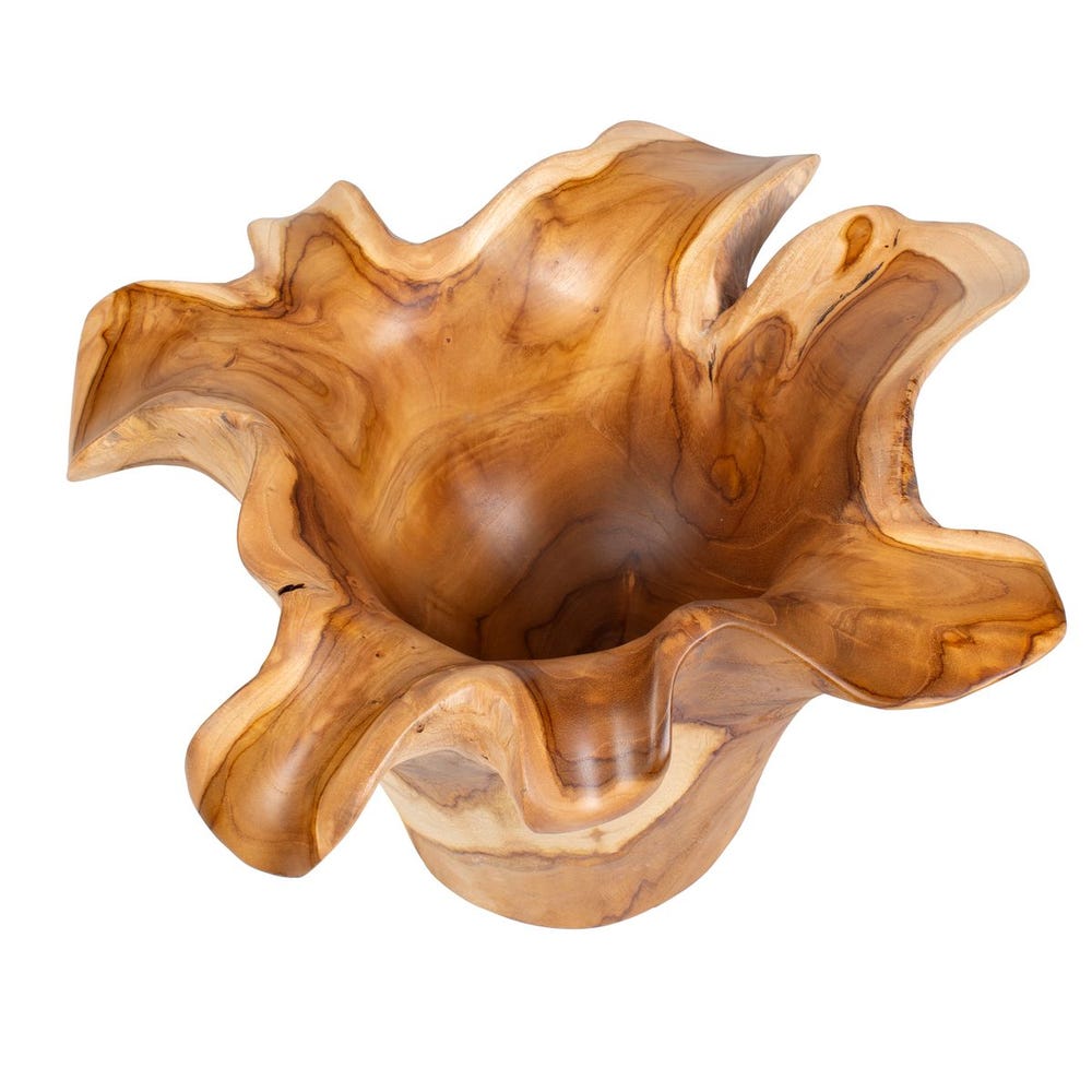 Teak Flow Outdoor Bowl, Natural
