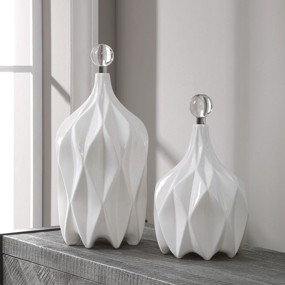 Klara Bottles, White, S/2