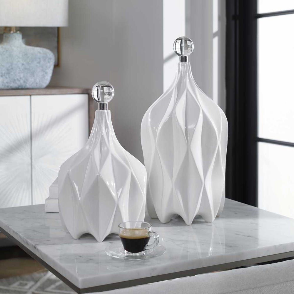 Klara Bottles, White, S/2