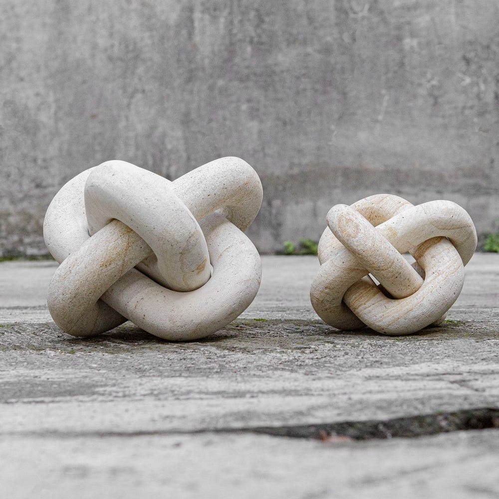 Limestone Link Outdoor Sculptures, S/2