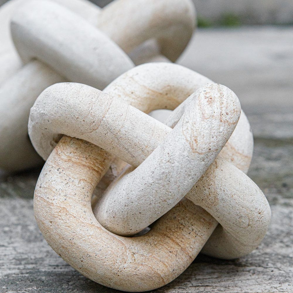 Limestone Link Outdoor Sculptures, S/2