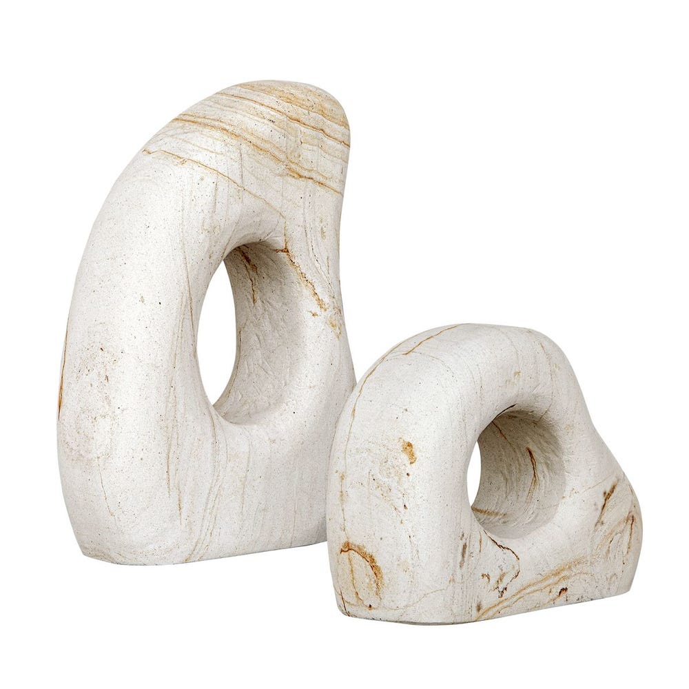 Stone Flow Outdoor Sculptures, S/2